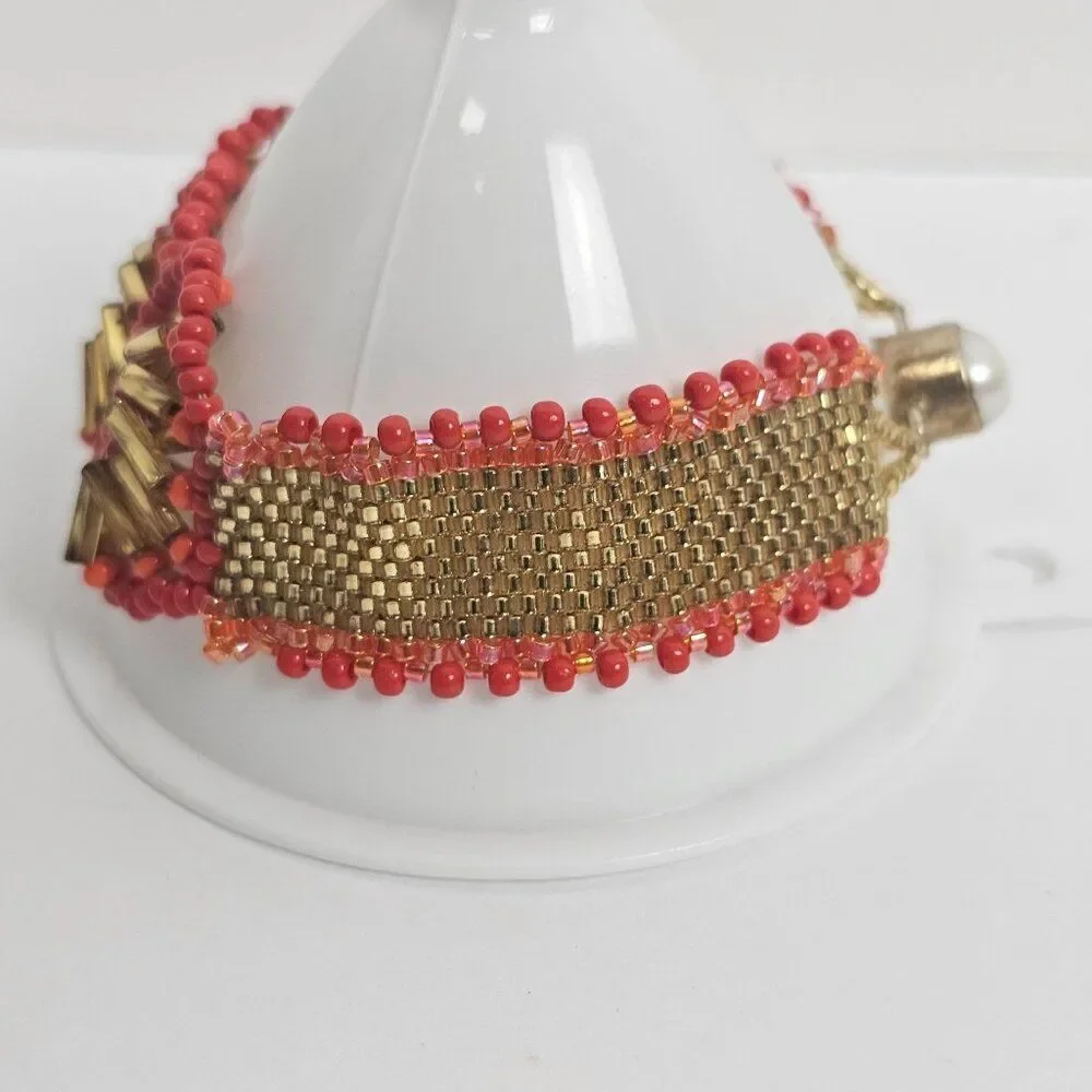 Hand Crafted gold red